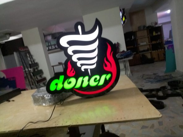 Tavuk Döner Tabela 3D Led Neon Etkili Işıklı Ledli Tabela Kutu Harf Depo Reklam Tabela İstanbul - 2