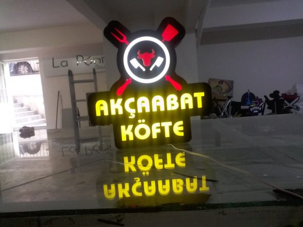 Akçaabat Köfte Tabela 3D Led Neon Etkili Işıklı Tabela Kutu Harf Depo Reklam Tabela İstanbul Kartal - Resim 2