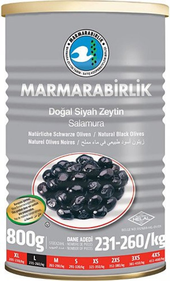 Marmarabirlik Hiper Zeytin 800gr. Teneke