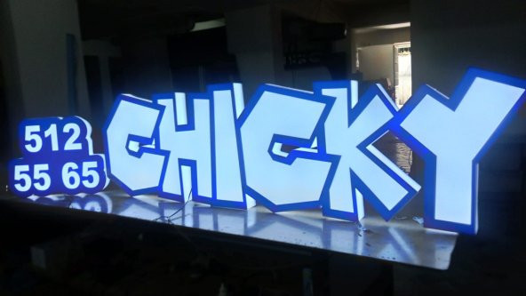 Chicky Numara Tabela 3D Led Neon Etkili Işıklı Tabela Kutu Harf Depo Reklam Tabela Kartal İstanbul