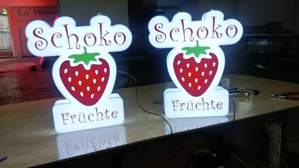 Schoko Früchte Çilek Tabela 3D Led Neon Etkili Işıklı Tabela Kutu Harf Depo Reklam Tabela İstanbul ürün görseli