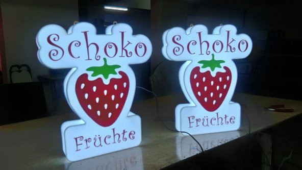 Schoko Früchte Çilek Tabela 3D Led Neon Etkili Işıklı Tabela Kutu Harf Depo Reklam Tabela İstanbul - Resim 2
