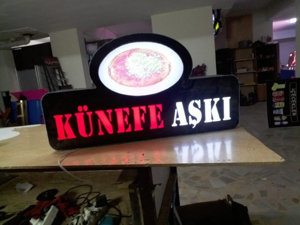 Künefe Aşkı Tabela 3D Led Neon Etkili Işıklı Tabela Kutu Harf Depo Reklam Tabela Kartal İstanbul ürün görseli