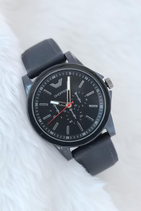 Gri Kadranlı Siyah Silikon Kordonlu Spor Kasa Bayan Kol Saati - 3