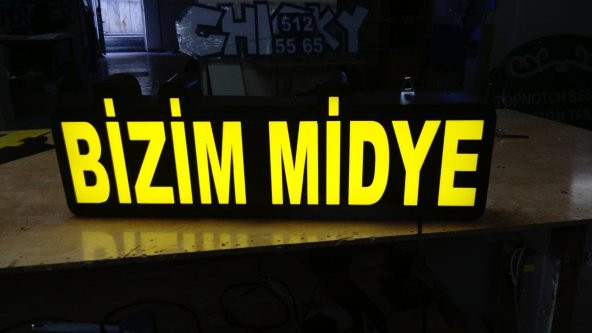 Bizim Midye Tabela 3D Led Neon Etkili Işıklı Tabela Kutu Harf Depo Reklam Tabela Kartal İstanbul ürün görseli