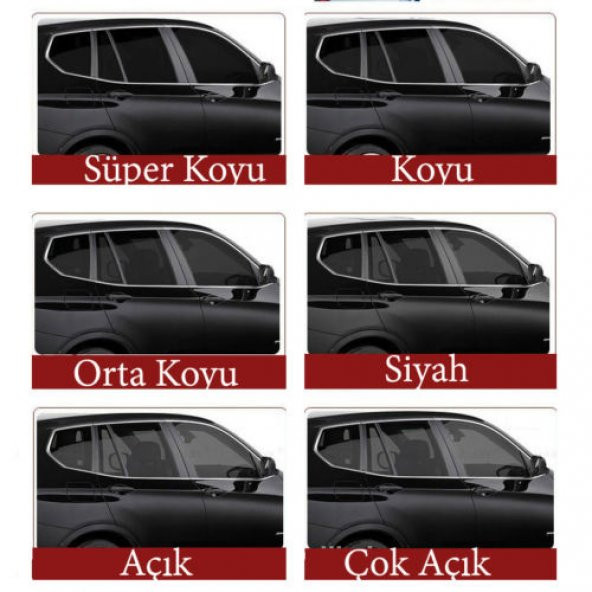 Açık Siyah Cam Filmi 75 Cm x 5 Metre Yüzde 35 1 Numara Film - 2