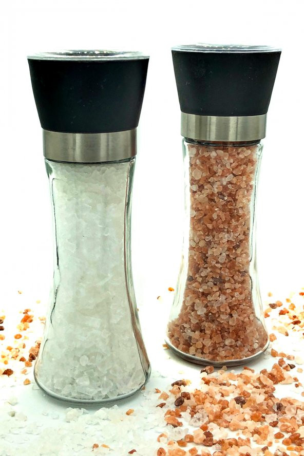 2 Adet Seramik Bıçaklı Ayarlanabilir Tuz Değirmeni