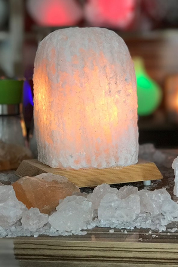 Beyaz Doğal Çankırı Tuz Lambası 7-8 Kg