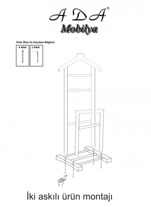 Ada Mobilya Gürgen Ağacından Eko İkili Dilsiz Uşak Ceviz - 7