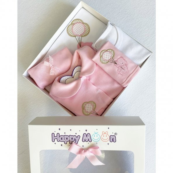 Bebek Natural Lüx Organik Hastane Çıkışı Yenidoğan Seti unisex 32575-Pembe (5 li) - 3