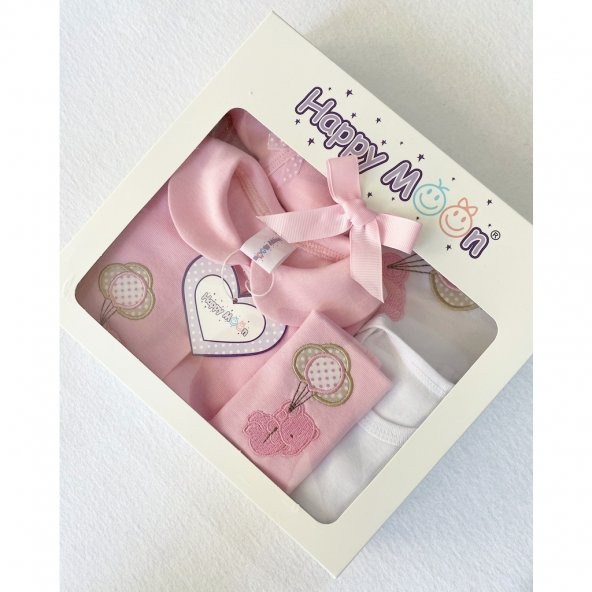 Bebek Natural Lüx Organik Hastane Çıkışı Yenidoğan Seti unisex 32575-Pembe (5 li) - 4