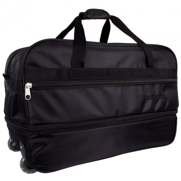 Bagacar Tekerlekli Körüklü Büyük Boy Seyahat Valizi Siyah - 3