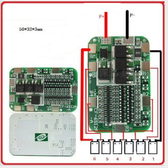 MELTIS 6S (25.2V) 15A Lityum Batarya Koruma Kartı BMS - 3