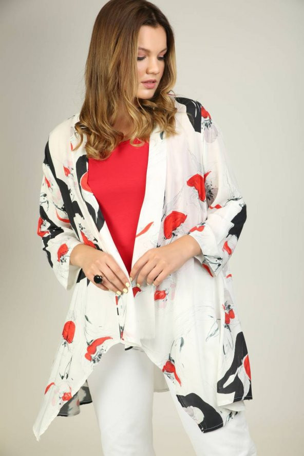 Çiçek Desenli İkili Takım Viskon Kadın Bluz - Büyük Beden - 2