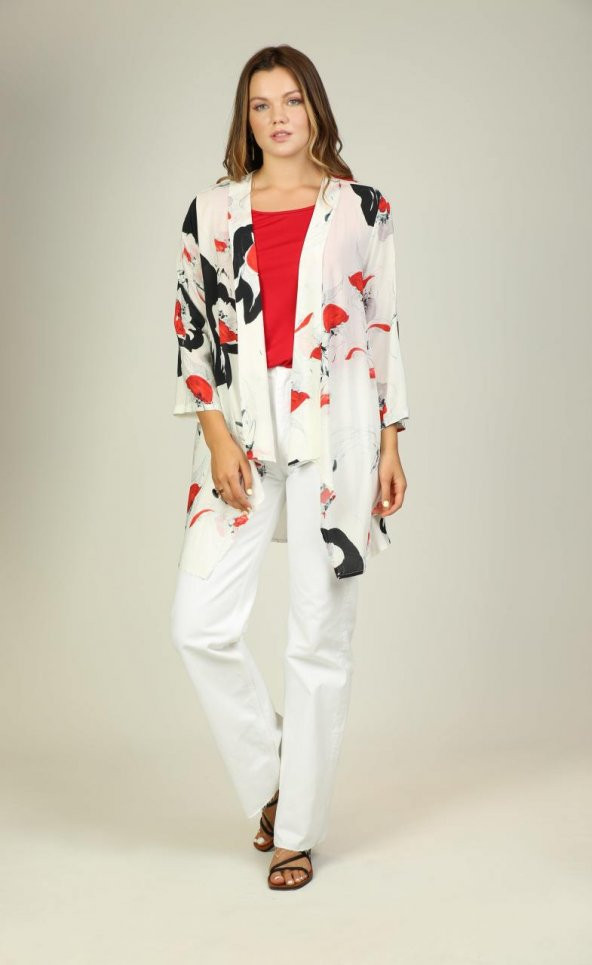 Çiçek Desenli İkili Takım Viskon Kadın Bluz - Büyük Beden - 3