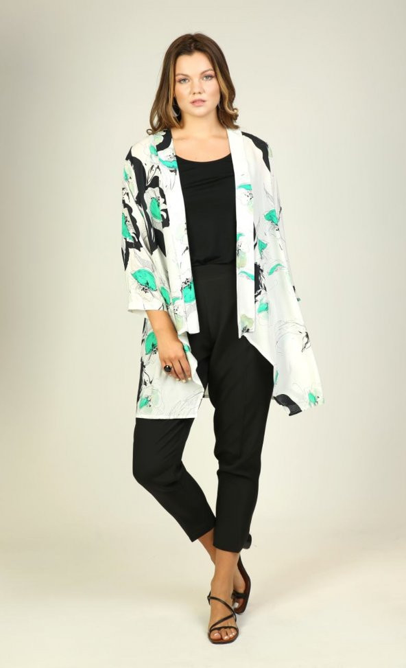 Çiçek Desenli İkili Takım Viskon Kadın Bluz - Büyük Beden - 9