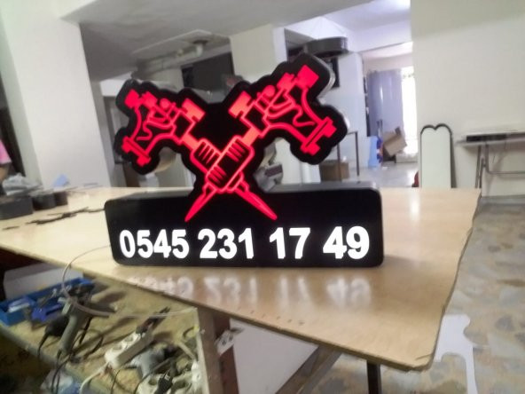 Numara Dövmeci Tabela 3D Led Neon Etkili Işıklı Tabela Kutu Harf Depo Reklam Tabela Türkiye Tabela ürün görseli