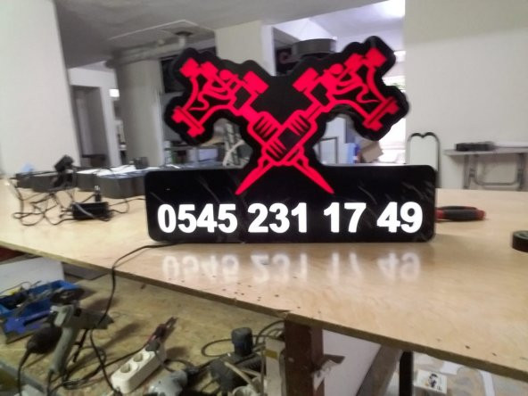 Numara Dövmeci Tabela 3D Led Neon Etkili Işıklı Tabela Kutu Harf Depo Reklam Tabela Türkiye Tabela - Resim 2