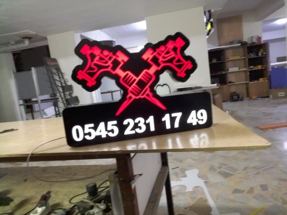 Numara Dövmeci Tabela 3D Led Neon Etkili Işıklı Tabela Kutu Harf Depo Reklam Tabela Türkiye Tabela - Resim 3