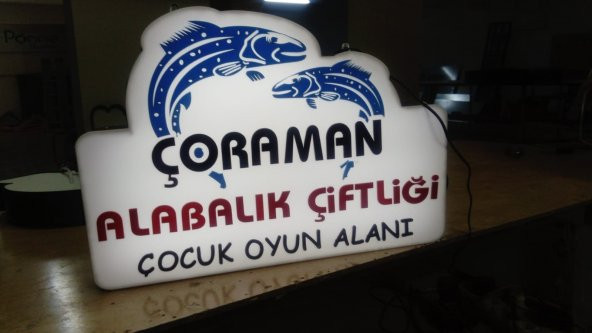 Çoraman Alabalik Tabela 3D Led Neon Etkili Işıklı Tabela Kutu Harf Depo Reklam Tabela Atalar Kartal ürün görseli