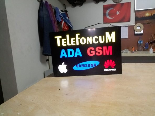 Telefoncum Ada Gsm Tabela 3D Led Neon Etkili Işıklı Tabela Kutu Harf Depo Reklam Tabela İstanbul ürün görseli