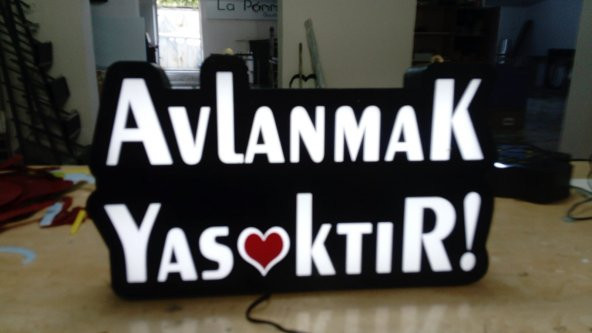 Avlanmak Yasaktır Yazılı Tabela 3D Led Neon Etkili Işıklı Tabela Kutu Harf Depo Reklam Tabela Kartal ürün görseli