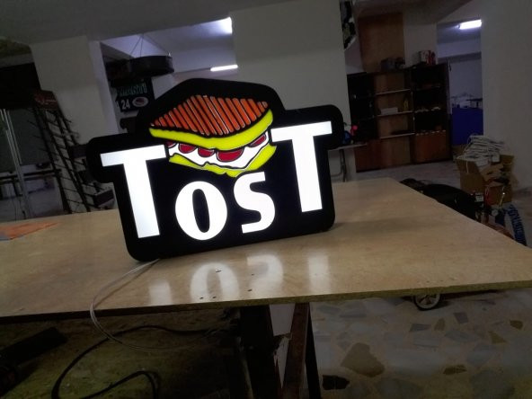 Tost Görselli Yazılı Tabela 3D Led Neon Etkili Işıklı Tabela Kutu Harf Depo Reklam Tabela Kartal - 2