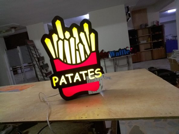 Patates Kızartması Tabelası 3D Led Neon Etkili Işıklı Tabela Kutu Harf Depo Reklam Tabela İstanbul ürün görseli