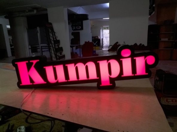 Kumpir Yazılı Tabela 3D Led Neon Etkili Işıklı Tabela Kutu Harf Depo Reklam Tabela Kartal İstanbul - Resim 2