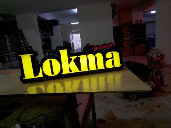 Lokma Yazılı Tabela 3D Led Neon Etkili Işıklı Tabela Kutu Harf Depo Reklam Tabela Hayal Edin Yapalım ürün görseli