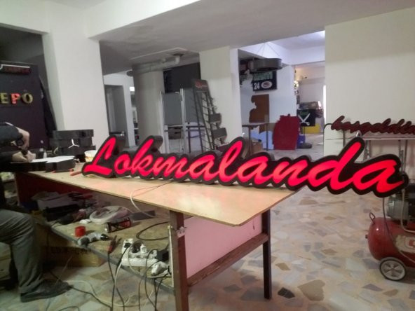 Lokmaland Yazılı Tabela Lokma 3D Led Neon Etkili Işıklı Tabela Kutu Harf Depo Reklam İstanbul Kartal ürün görseli 1