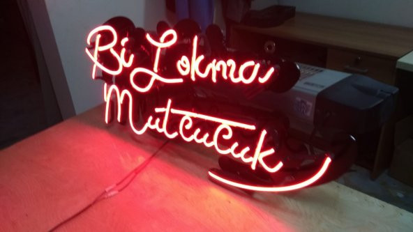 Bi Lokma Mutluluk 3D Neon Tabela Kırmızı Led Tabela Kutu Harf Depo Reklam Kartal İstanbul Tabela - Resim 2