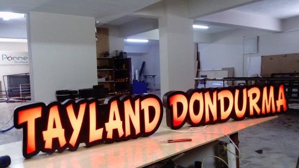 Tayland Dondurma Tabelası 3D Led Neon Etkili Işıklı Tabela Kutu Harf Depo Reklam İstanbul Kartal