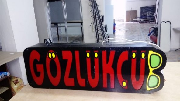 Gözlükçü Optik Tabelası 3D Led Neon Etkili Işıklı Tabela Kutu Harf Depo Tabela Reklam Butik Tabela - 2