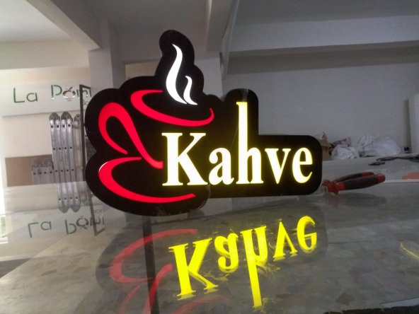 Kahve Coffee Tabelası 3D Led Neon Etkili Işıklı Tabela Kutu Harf Depo Reklam Tabela İstanbul Ankara