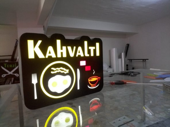 Kahvaltı Cafe Tabelası 3D Led Neon Etkili Işıklı Tabela Kutu Harf Depo Reklam Tabela İstanbul Şişli - Resim 2