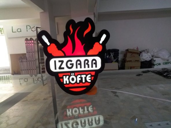 Izgara Köfte Tabelası 3D Led Neon Etkili Işıklı Tabela Kutu Harf Depo Reklam Tabela Size Özel Tabela - Resim 2