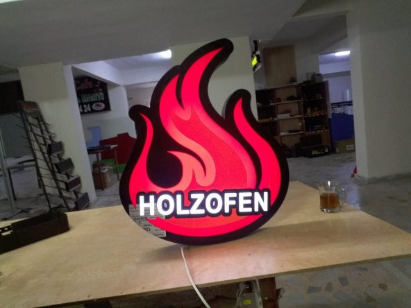 Holzefon Izgara Tabelası 3D Led Neon Etkili Işıklı Tabela Kutu Harf Depo Reklam Tabela Kartal Atalar ürün görseli