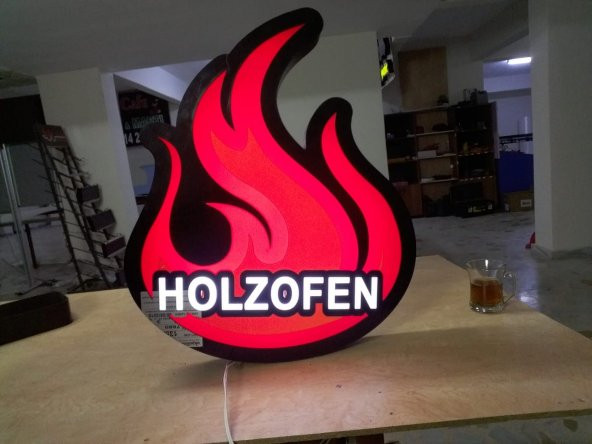 Holzefon Izgara Tabelası 3D Led Neon Etkili Işıklı Tabela Kutu Harf Depo Reklam Tabela Kartal Atalar - Resim 2
