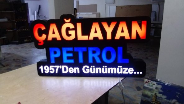 Çağlayan Petrol Benzinlikçi Tabelası 3D Led Neon Etkili Işıklı Tabela Kutu Depo Reklam Tabela Kartal - Resim 2