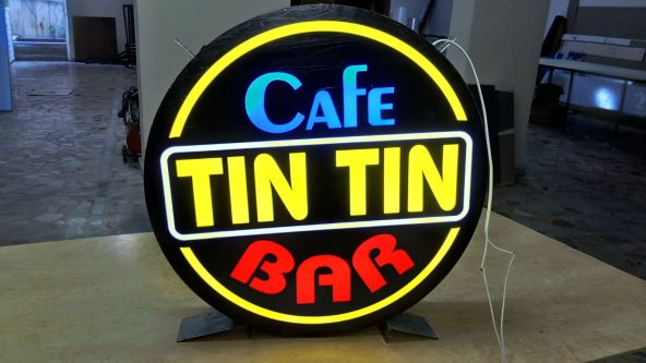 Cafe Tıntın Bar Tabelası 3D Led Neon Etkili Işıklı Tabela Kutu Harf Depo Reklam Tabela Kartal Atalar ürün görseli