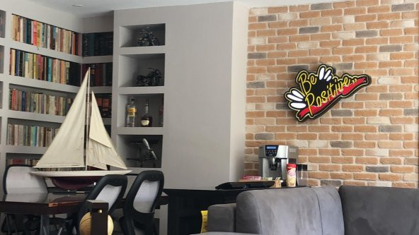 Be Positive Şirket Tabelası 3D Led Neon Etkili Işıklı Tabela Kutu Harf Depo Reklam Tabela Kartal ürün görseli