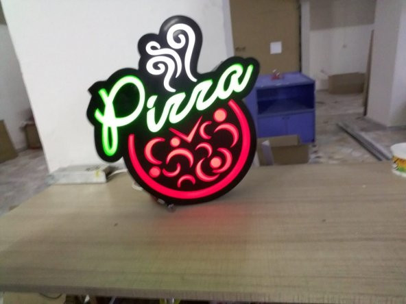 Pizza Tabela 3D Led Neon Etkili Işıklı Tabela Kutu Harf Kartal Atalar Siz Hayal Edin Biz Yapalım - 2