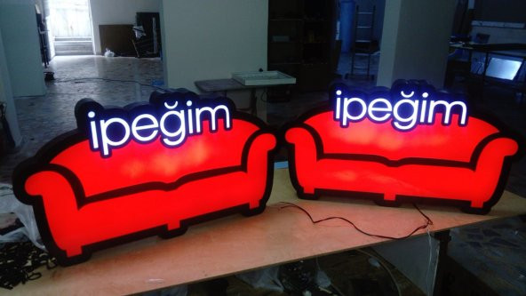 İpeğim Mobilya Tabela 3D Led Neon Etkili Işıklı Tabela Kutu Harf Depo Reklam Tabela Kartal İstanbul - 3