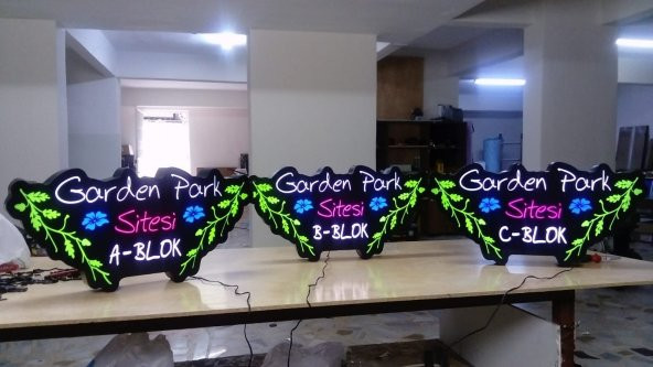 Garden Park Tabelası 3D Led Neon Etkili Işıklı Tabela Kutu Harf Depo Reklam Tabela İstanbul Kartal - 1