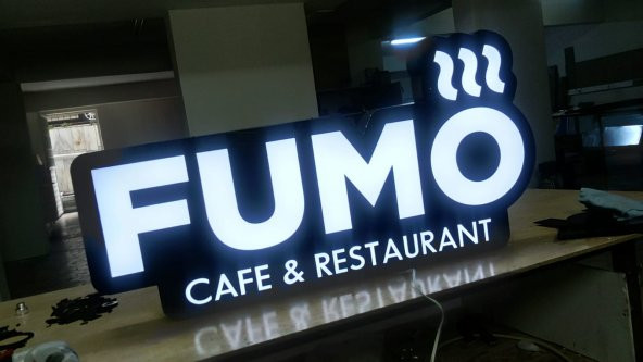 Fumo Cafe Tabelası 3D Led Neon Etkili Işıklı Tabela Kutu Harf Depo Reklam Tabela Kartal İstanbul
