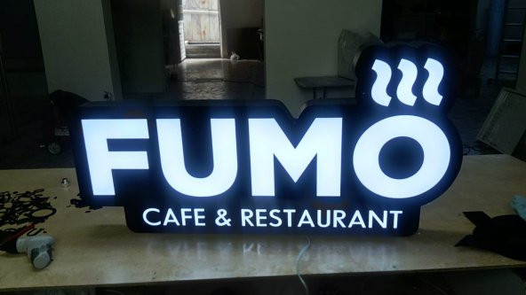 Fumo Cafe Tabelası 3D Led Neon Etkili Işıklı Tabela Kutu Harf Depo Reklam Tabela Kartal İstanbul - 2