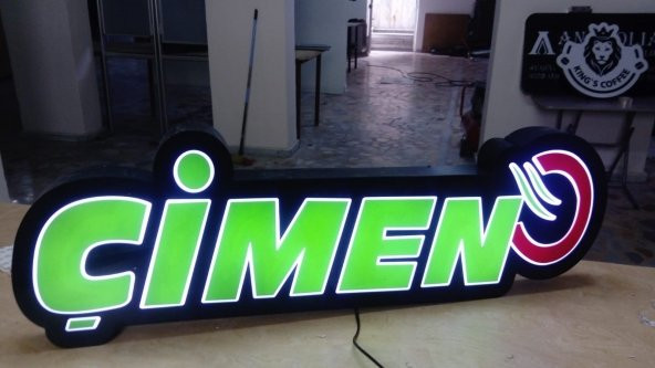 Çimen Cafe Tabela 3D Led Neon Etkili Işıklı Tabela Kutu Harf Depo Tabela Reklam Butik Kişiye Özel - Resim 2