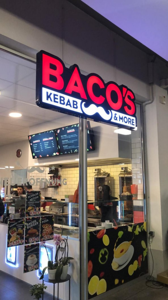 Bacos Kebap More Tabela 3D Led Neon Etkili Işıklı Tabela Kutu Harf Depo Tabela Reklam Atalar Kartal ürün görseli 1