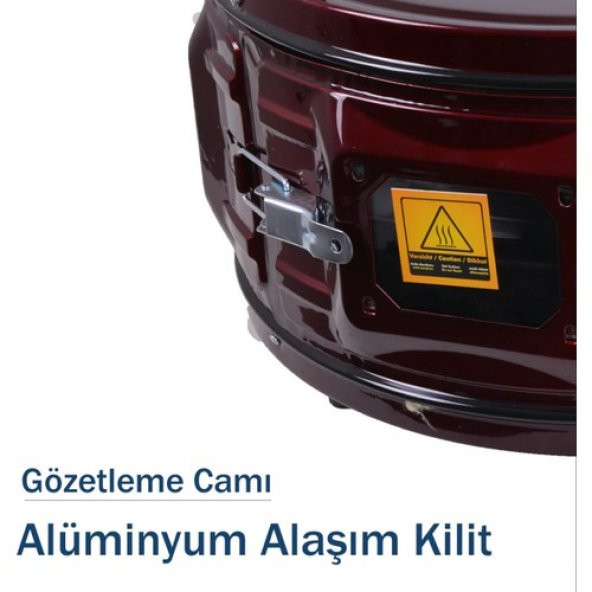 Uzel Merpa Bordo Yuvarlak Davul Fırın Tek Tepsili Ücretsiz Kargo - 4